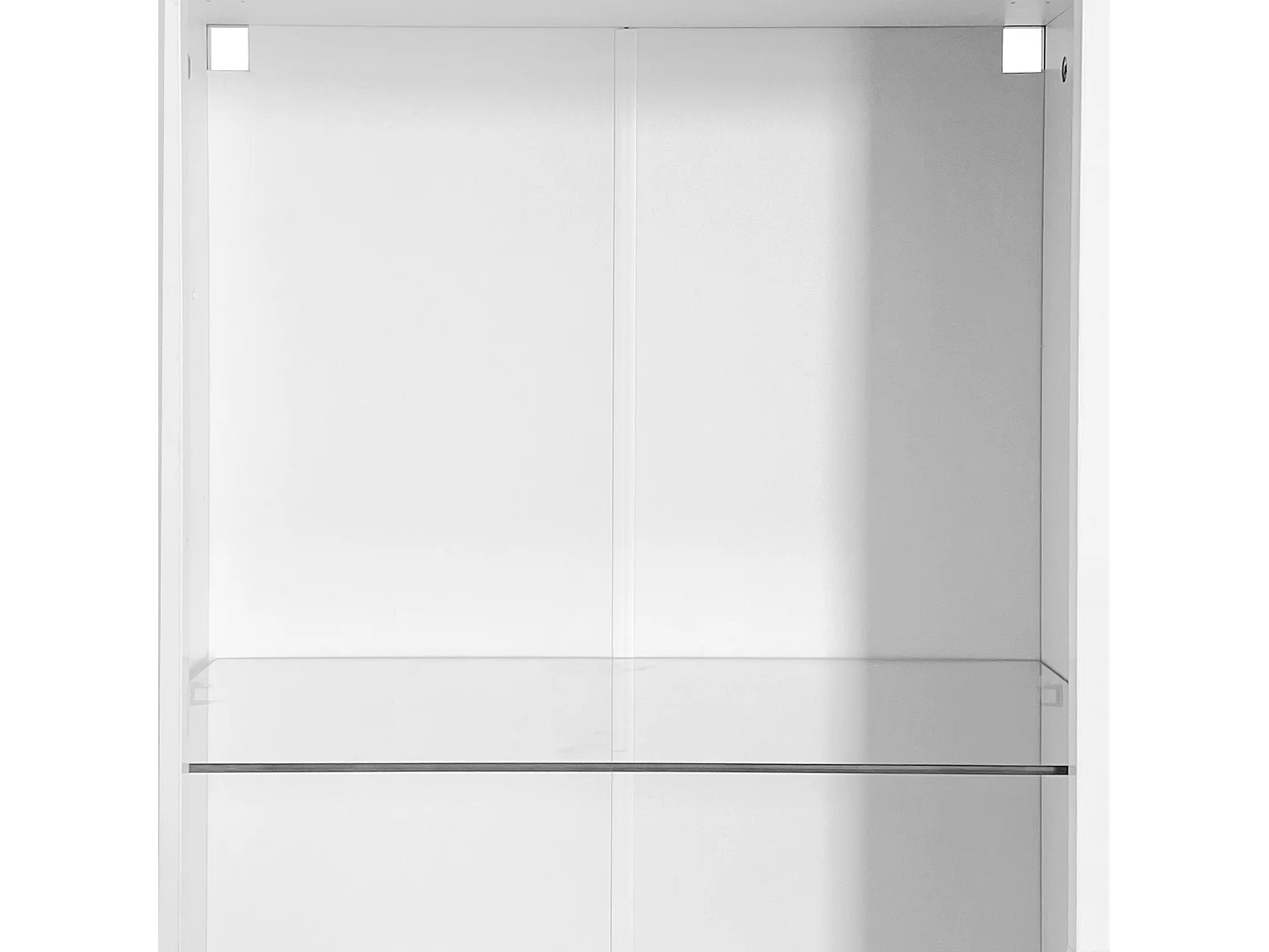 Vetrina bianca - Vetrina con luci a LED e 3 ripiani in vetro - per soggiorno e camera da letto