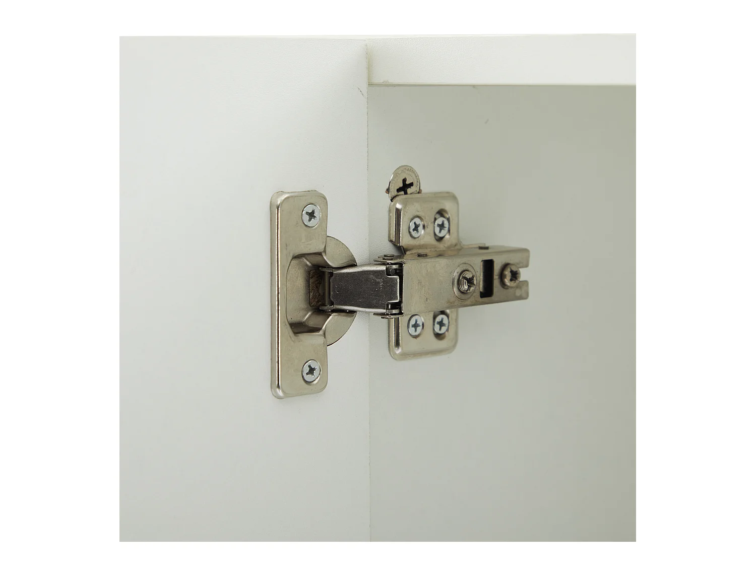 Vitrine blanc - Vitrine avec 2 portes et lumières LED - rangement ouvert - pour salon et chambre