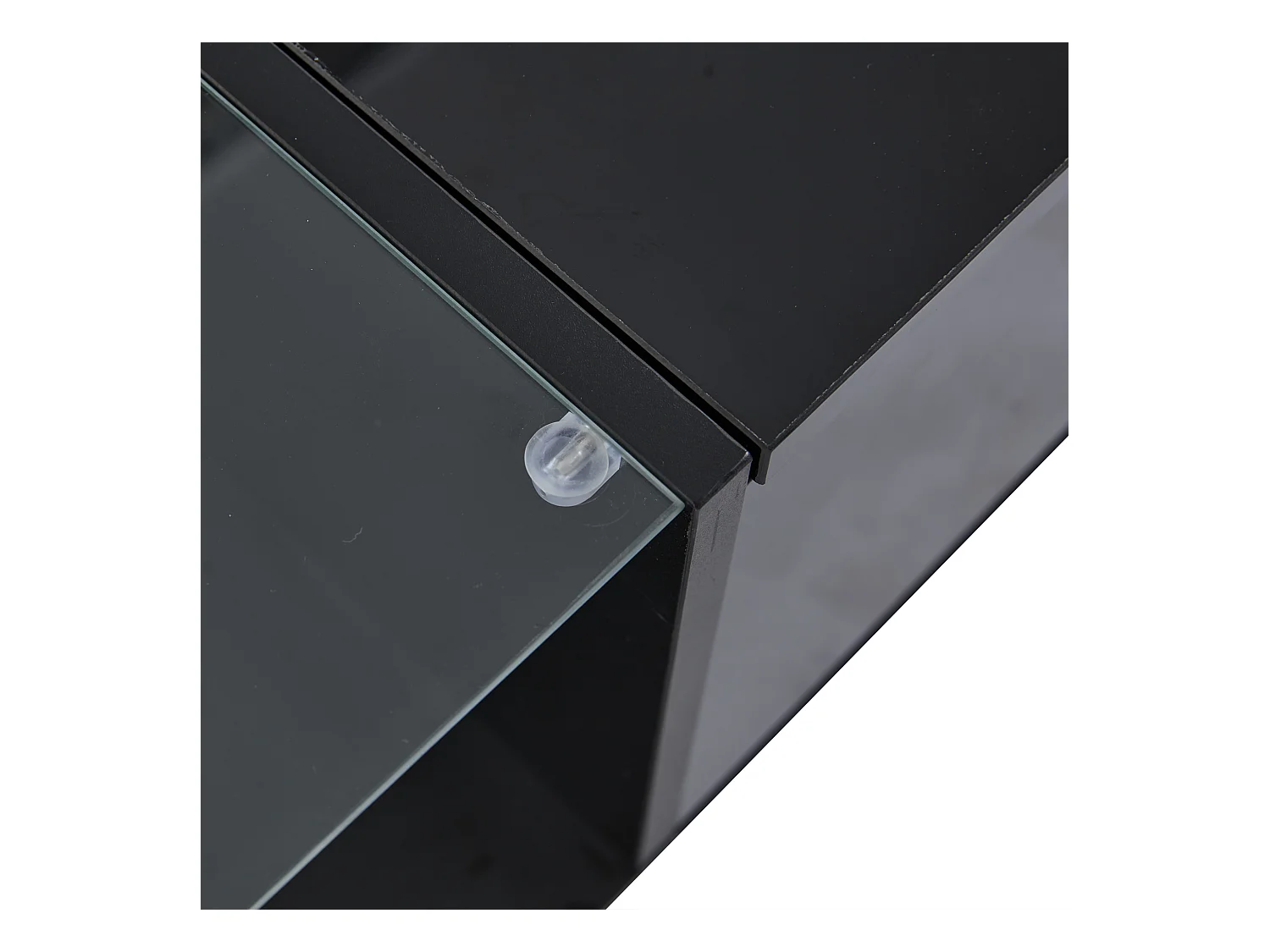 Table basse noir - Table d'appoint avec éclairage LED et hauteur réglable - rangements et étagères cachés - pour le salon