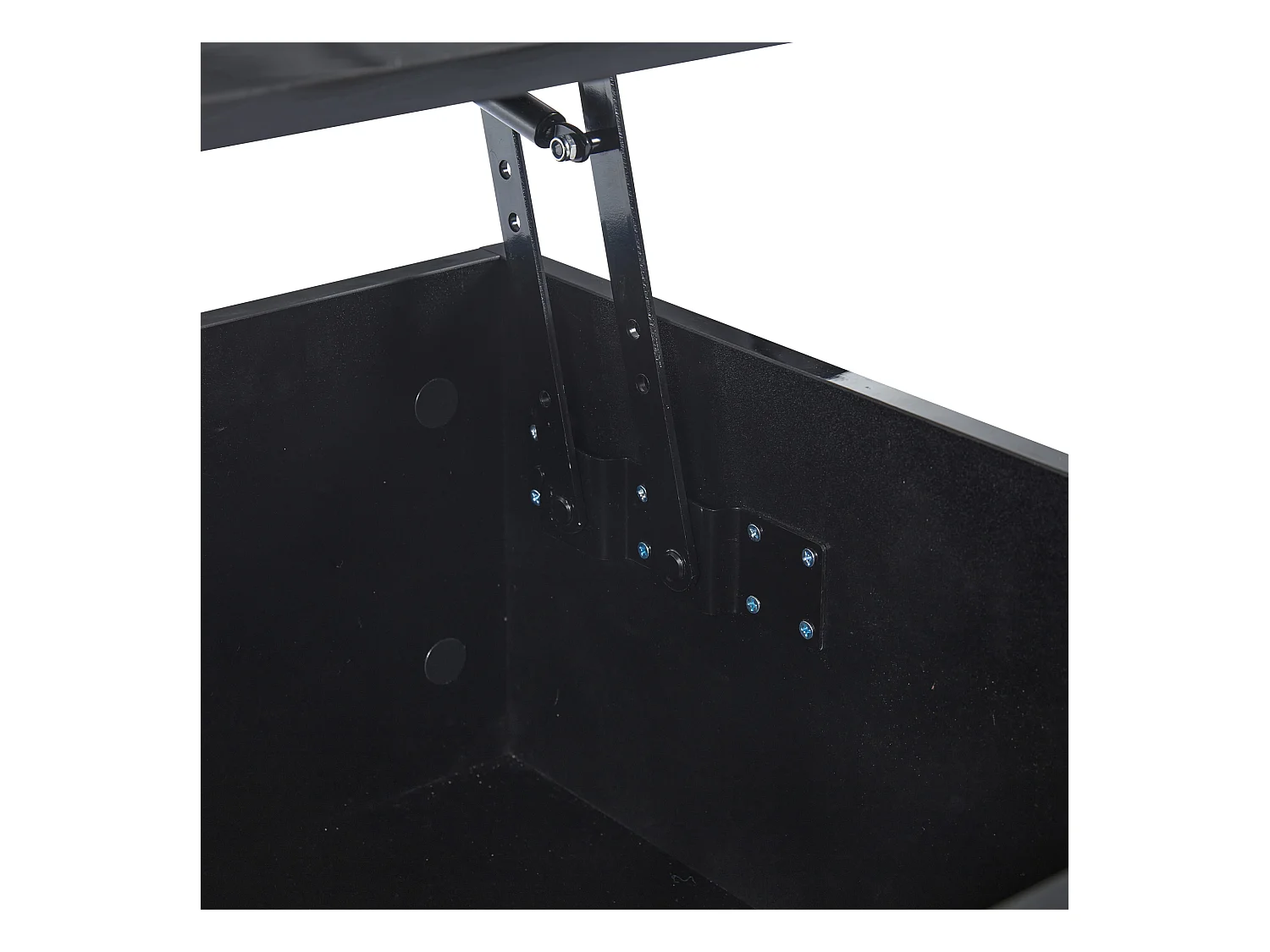 Table basse noir - Table d'appoint avec éclairage LED et hauteur réglable - rangements et étagères cachés - pour le salon