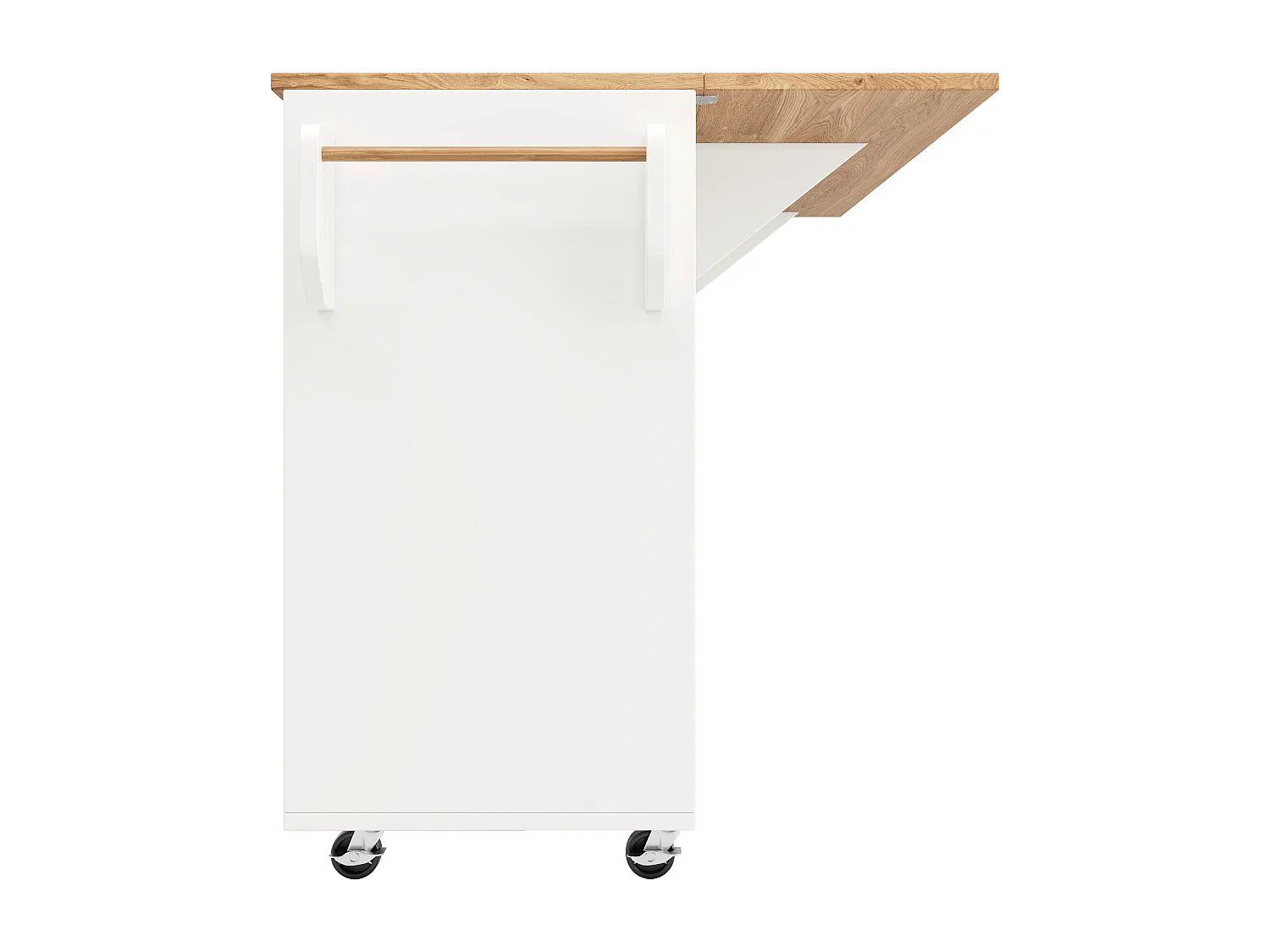 Carrito de cocina blanco - Isla de cocina móvil con especiero y 3 puertas - toallero y cajón - para cocina