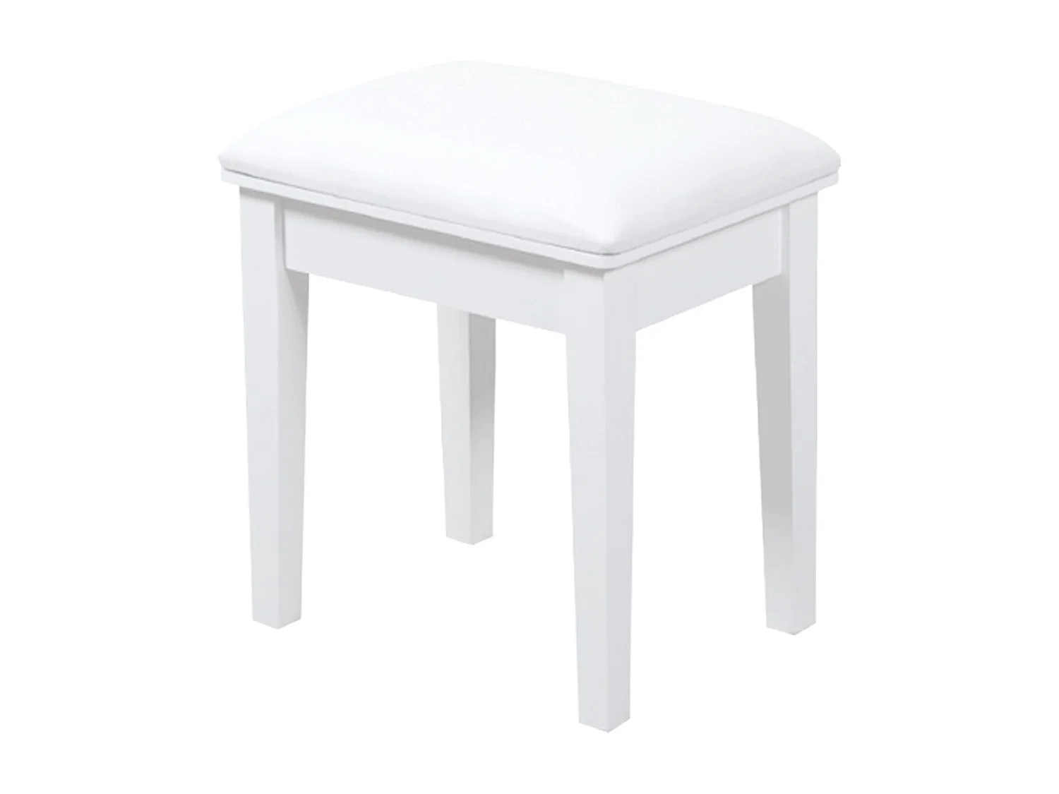 Taburete blanco - Taburete de inodoro con cojín antideslizante y sin respaldo - para baños y dormitorios