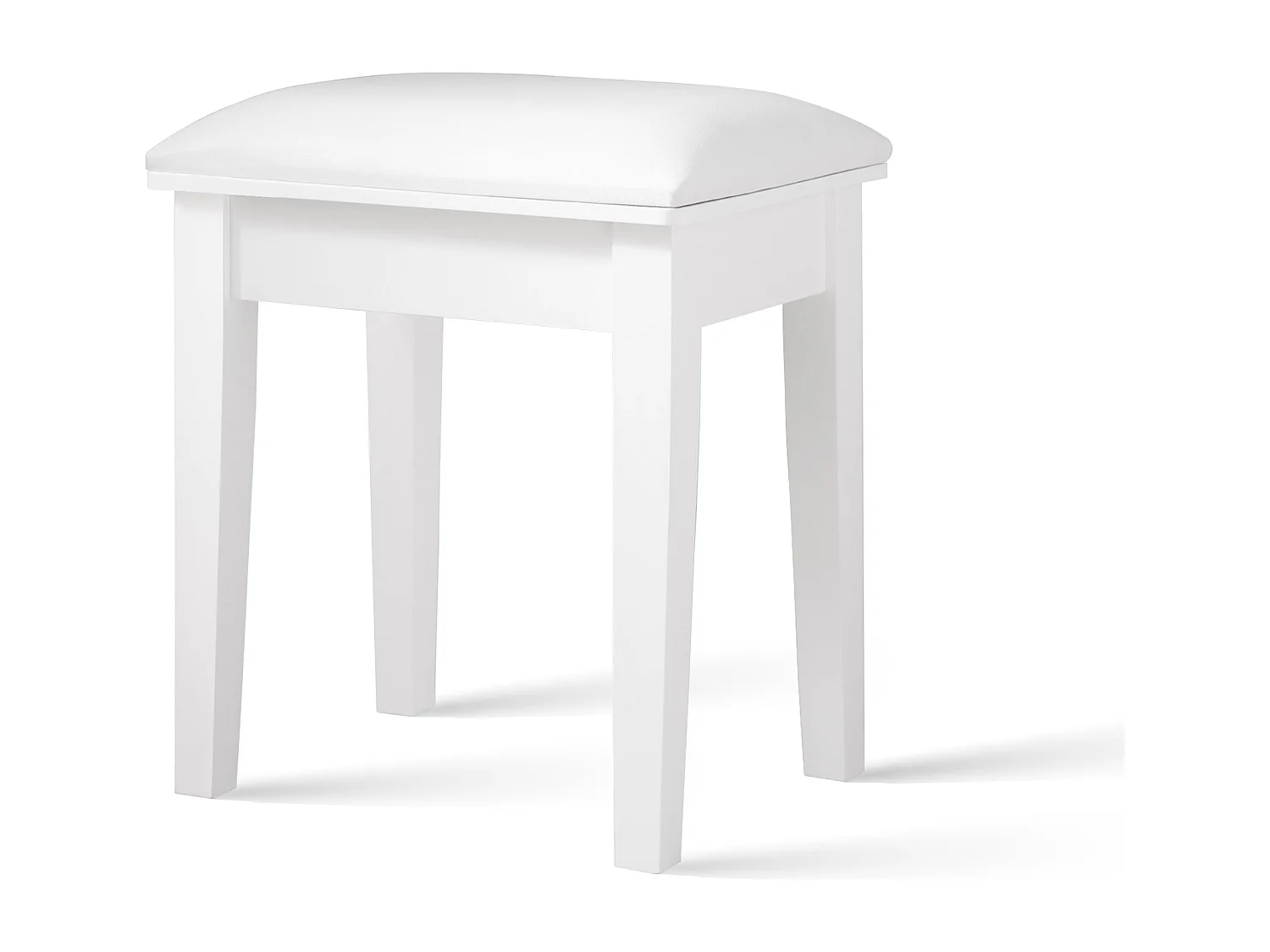 Taburete blanco - Taburete de inodoro con cojín antideslizante y sin respaldo - para baños y dormitorios