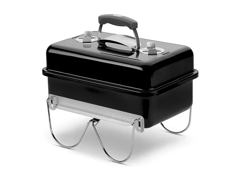 Barbacoa de Carbón Weber Go-Anywhere Negro - Parrilla de Acero Cromado - Mango de Nylon Reforzado - Garantía de 10 años