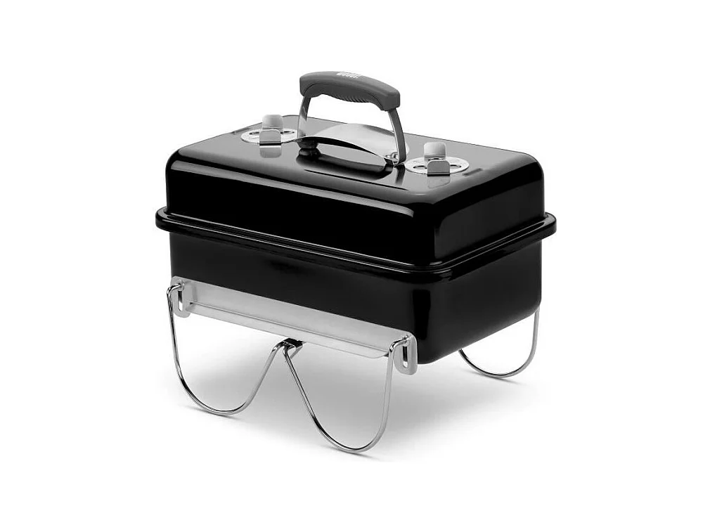 Barbacoa de Carbón Weber Go-Anywhere Negro - Parrilla de Acero Cromado - Mango de Nylon Reforzado - Garantía de 10 años