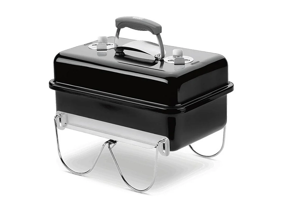 Barbacoa de Carbón Weber Go-Anywhere Negro - Parrilla de Acero Cromado - Mango de Nylon Reforzado - Garantía de 10 años