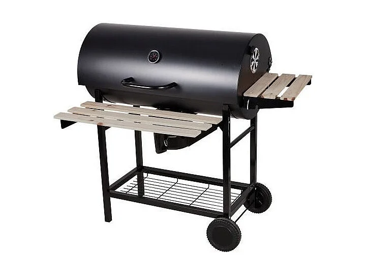 Holzkohlegrill MIKE - Fläche 71 x 35 cm mit FSC-Holzregalen