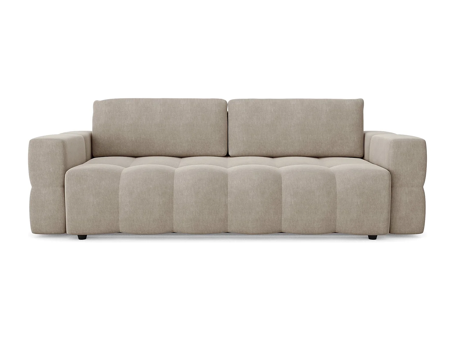 Canapé 4 places convertible coffre noyer velours taupe GABRIEL