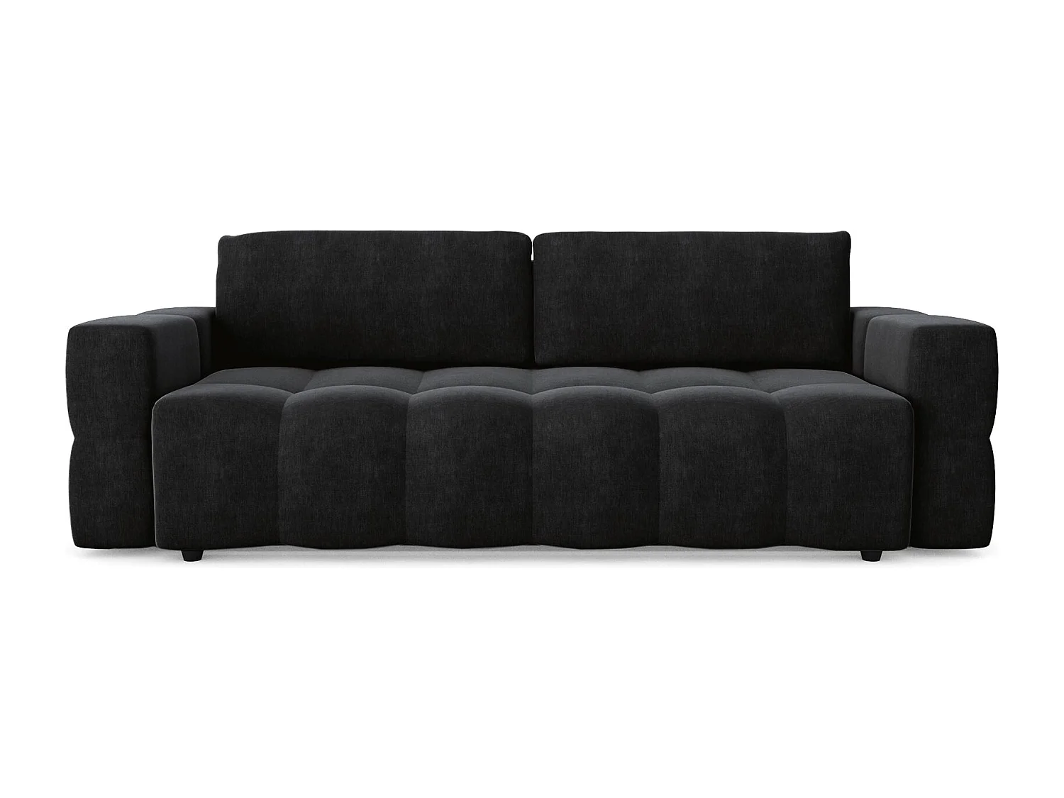 Canapé 4 places convertible coffre noyer velours anthracite foncé GABRIEL