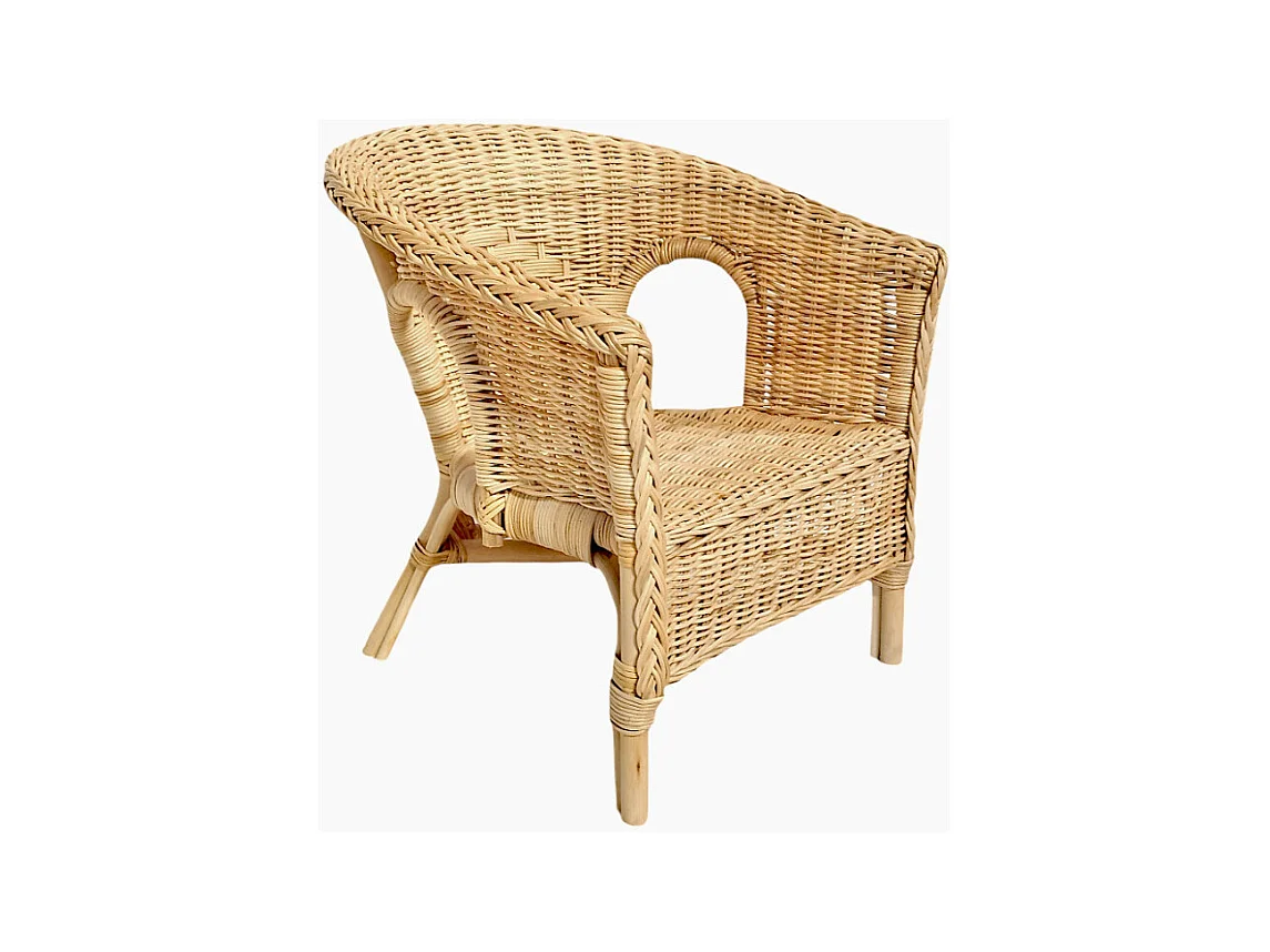 Fauteuil pour enfant en rotin naturel tressé - DARIA