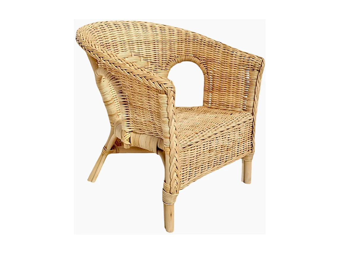 Fauteuil pour enfant en rotin naturel tressé - DARIA