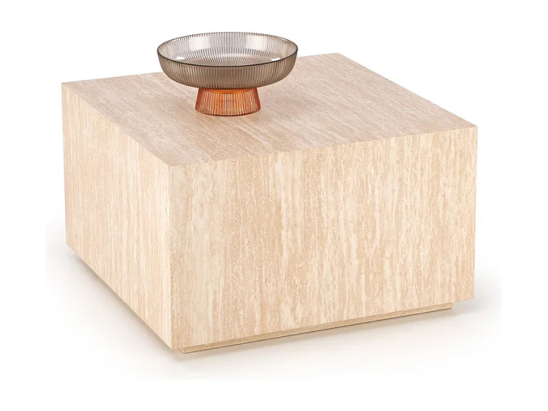 Table basse carrée 60 x 60 couleur travertin MIO