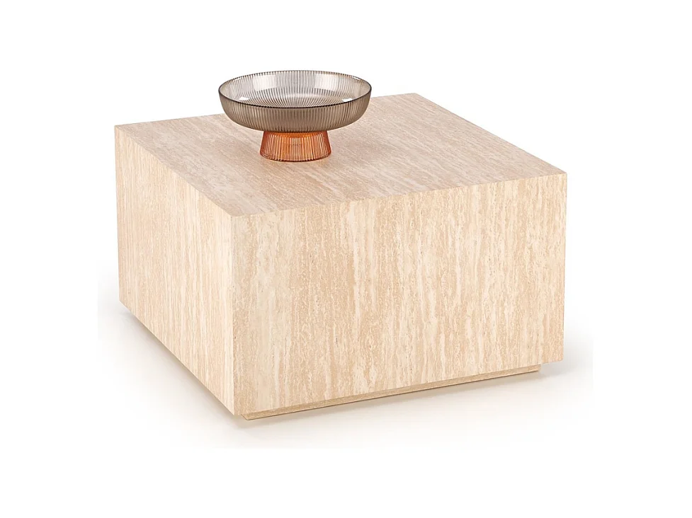 Table basse carrée 60 x 60 couleur travertin MIO