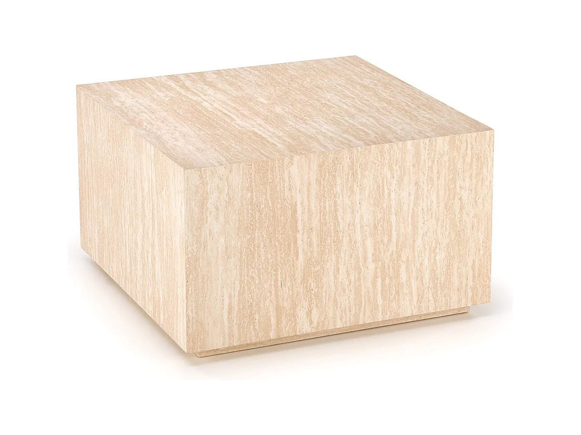 Table basse carrée 60 x 60 couleur travertin MIO