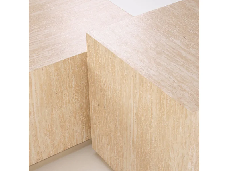 Table basse carrée 60 x 60 couleur travertin MIO