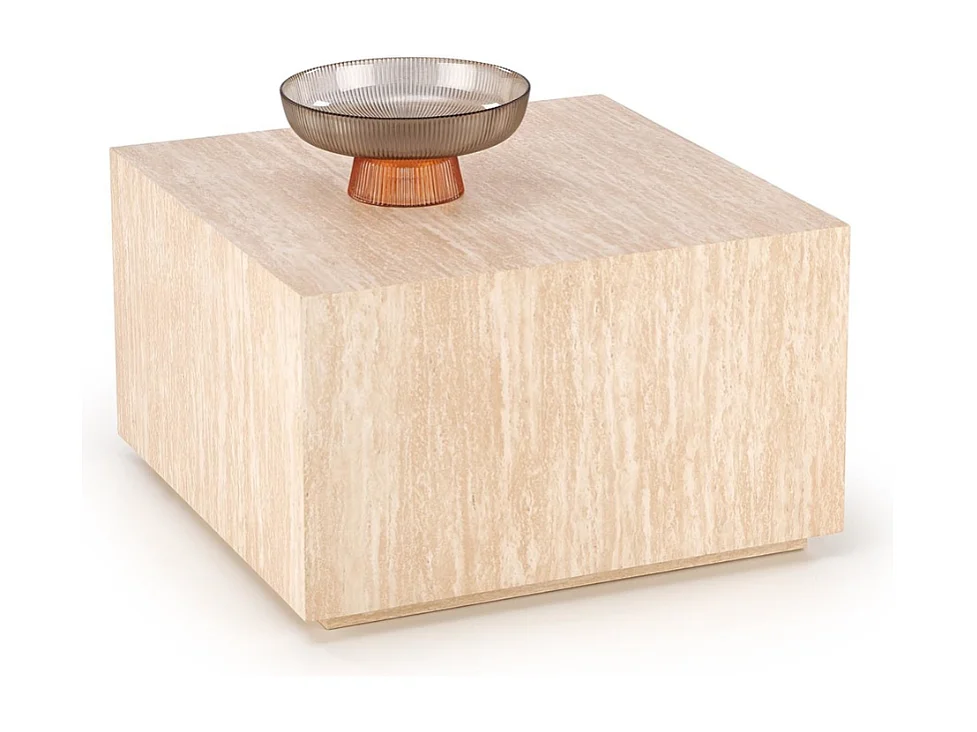 Table basse carrée 60 x 60 couleur travertin MIO