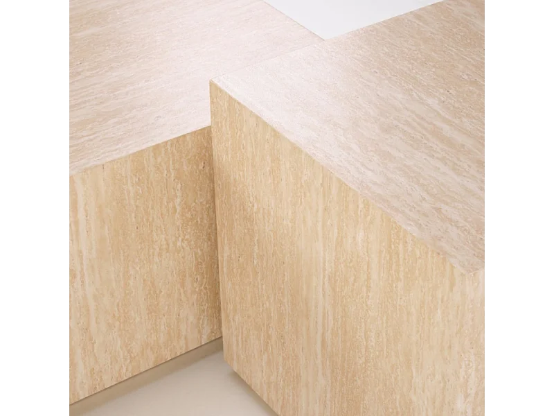 Table basse carrée 60 x 60 couleur travertin MIO