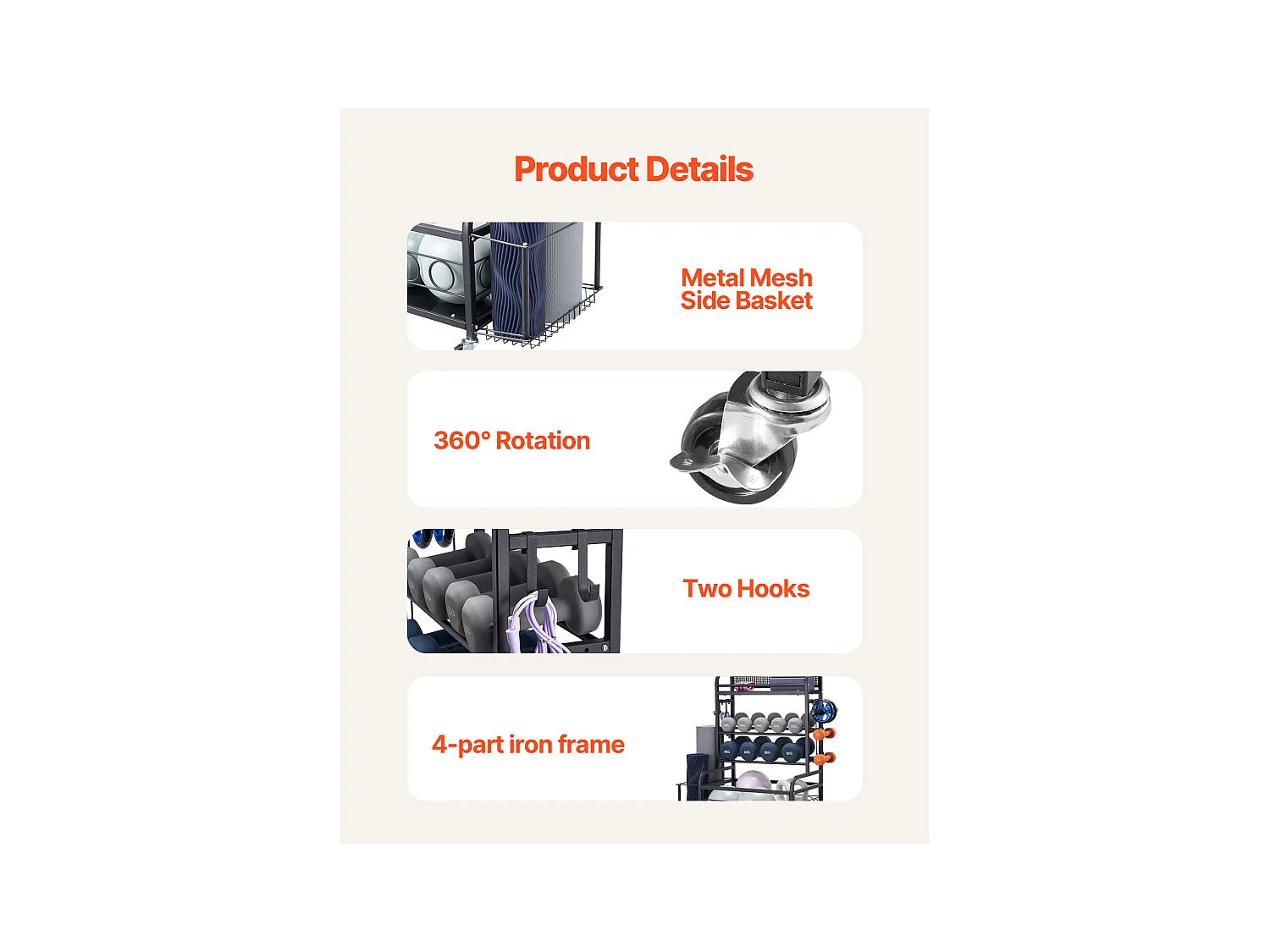 Organiseur de Salle SucceBuy de Sport, Rangement pour Tapis de Yoga et Support de Poids pour Haltères