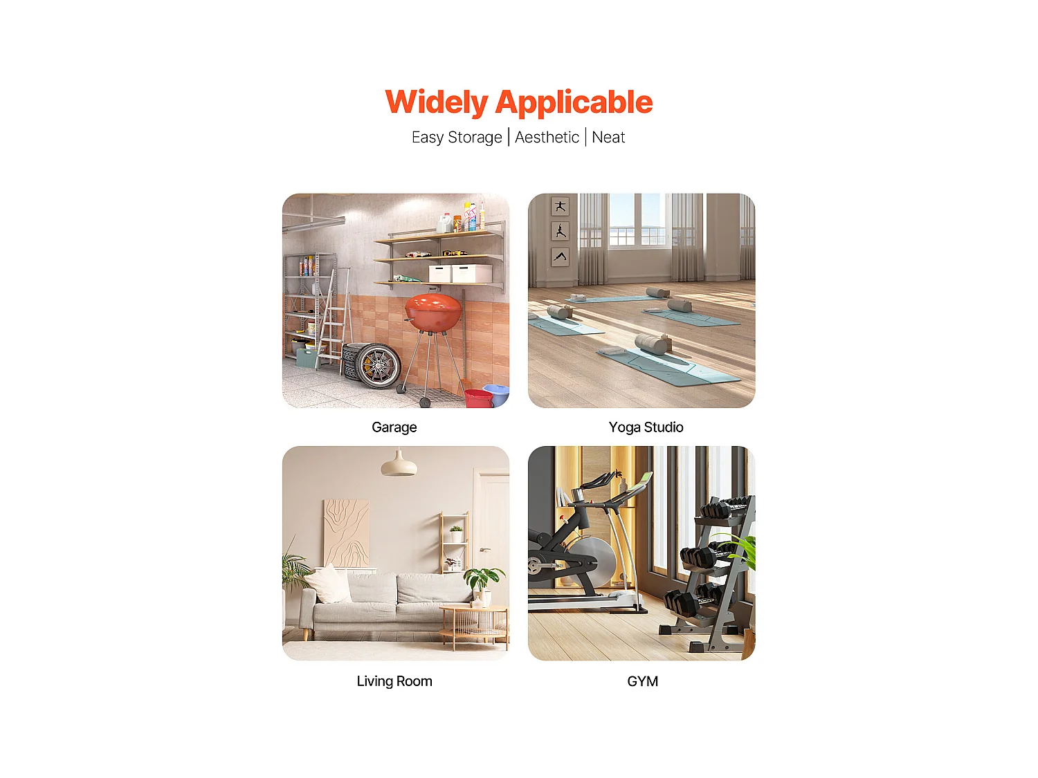 Organiseur de Salle SucceBuy de Sport, Rangement pour Tapis de Yoga et Support de Poids pour Haltères