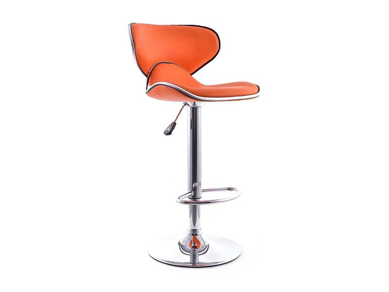 Tabouret de bar pivotant avec dossier - Dossier courbe Orange