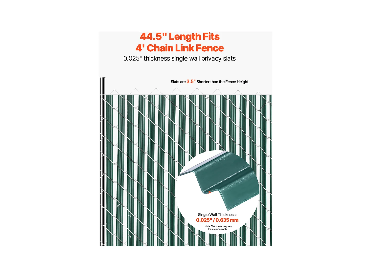 Clôture à Mailles SucceBuy Kit d'Intimité à Simple Paroi pour Clôture à Mailles Losangées de 1,2 m de Haut, Verrouillable par le Bas, Vertes