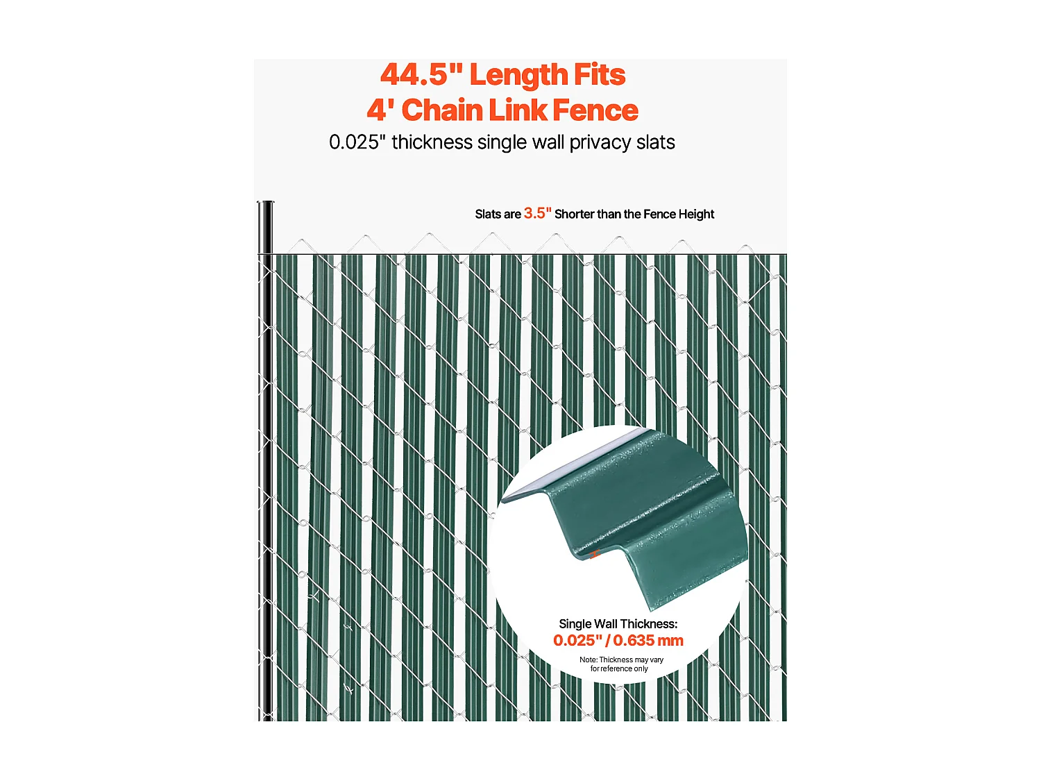 Clôture à Mailles SucceBuy Kit d'Intimité à Simple Paroi pour Clôture à Mailles Losangées de 1,2 m de Haut, Verrouillable par le Bas, Vertes