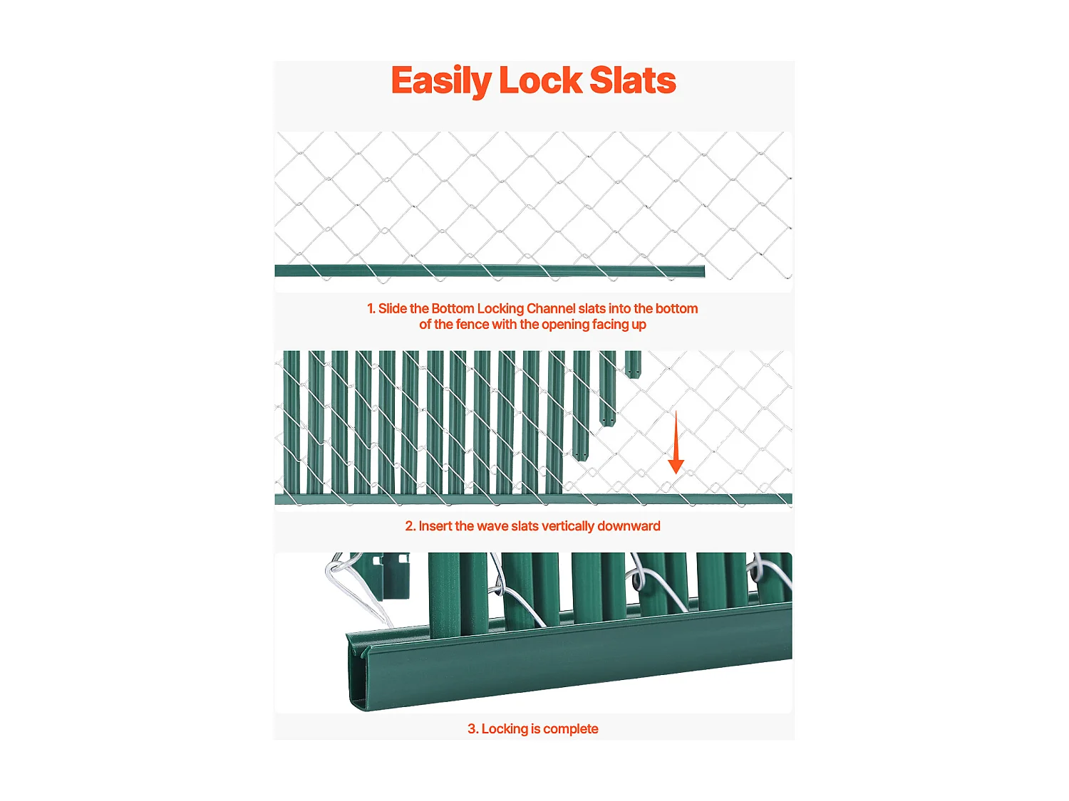 Clôture à Mailles SucceBuy Kit d'Intimité à Simple Paroi pour Clôture à Mailles Losangées de 1,2 m de Haut, Verrouillable par le Bas, Vertes