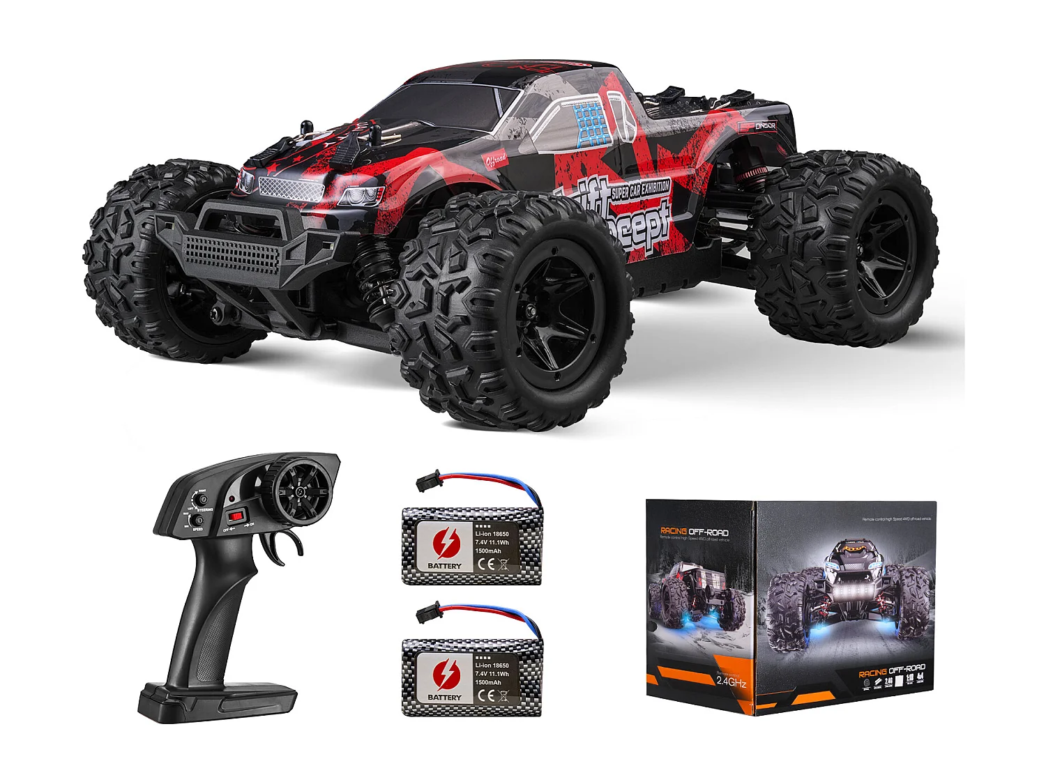 Samochód Elektryczny dla Dzieci SucceBuy 1:18 Skala RC Samochód dla Dzieci, 4WD Terenowy Samochód, Terenowy