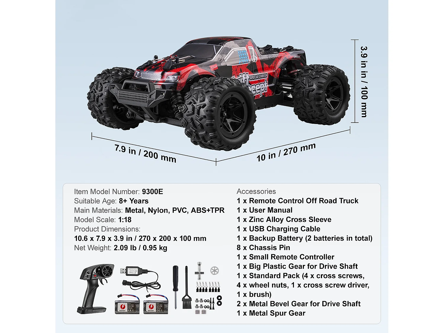 Samochód Elektryczny dla Dzieci SucceBuy 1:18 Skala RC Samochód dla Dzieci, 4WD Terenowy Samochód, Terenowy