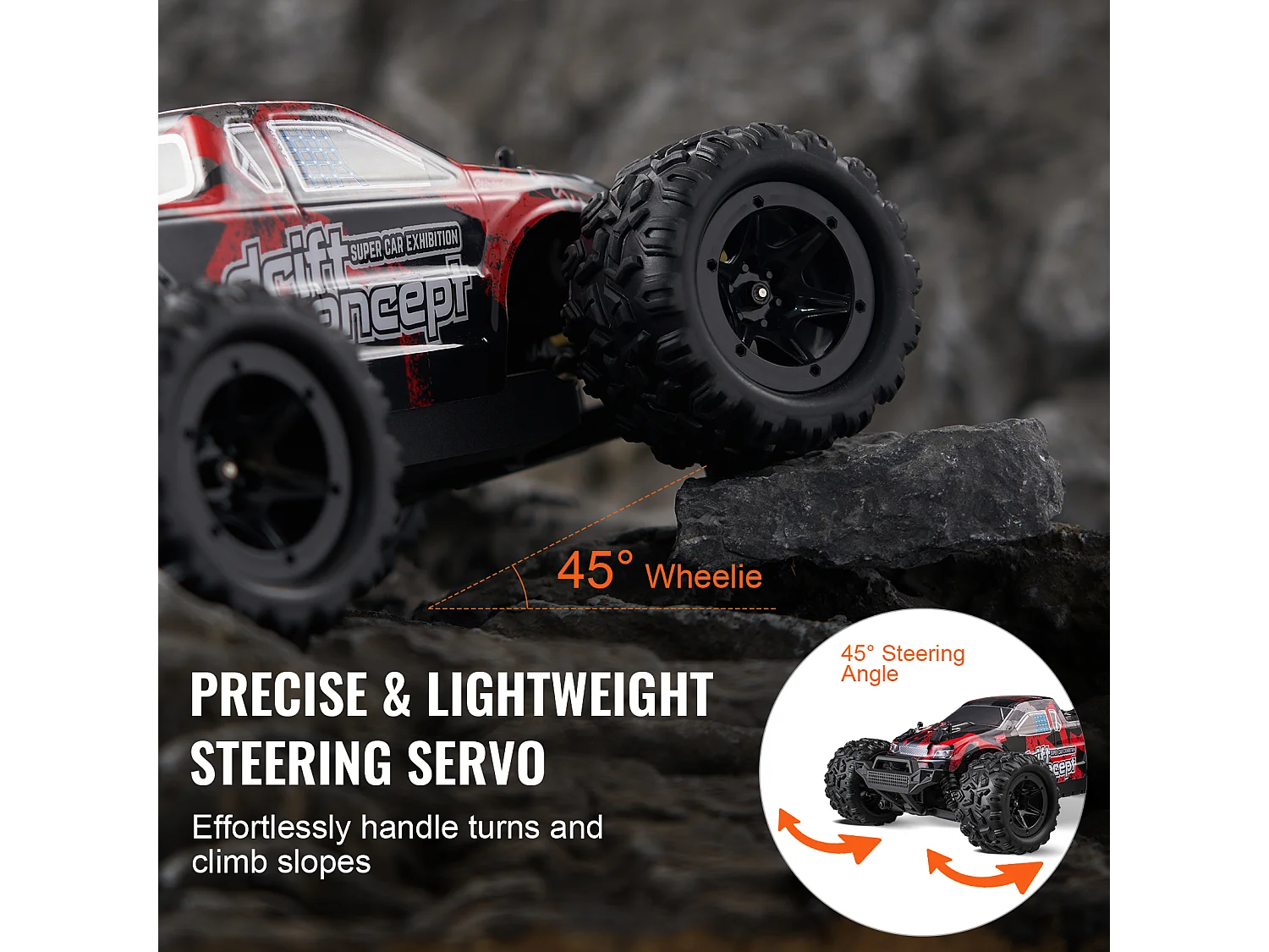 Samochód Elektryczny dla Dzieci SucceBuy 1:18 Skala RC Samochód dla Dzieci, 4WD Terenowy Samochód, Terenowy