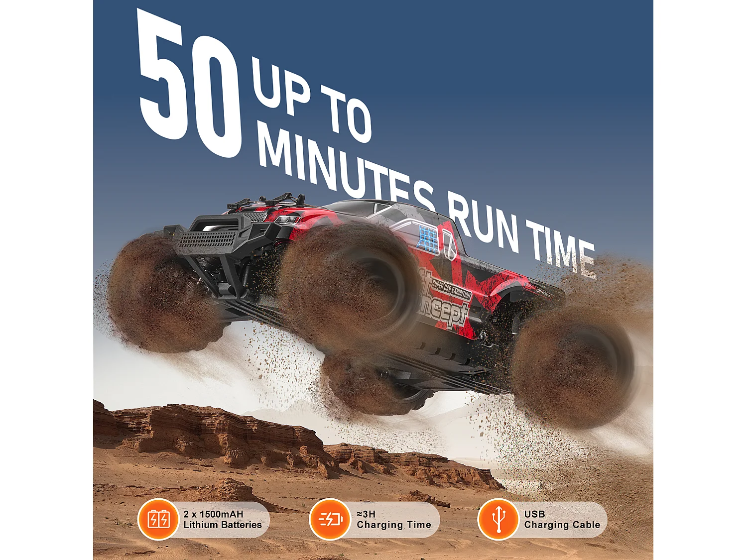 Samochód Elektryczny dla Dzieci SucceBuy 1:18 Skala RC Samochód dla Dzieci, 4WD Terenowy Samochód, Terenowy