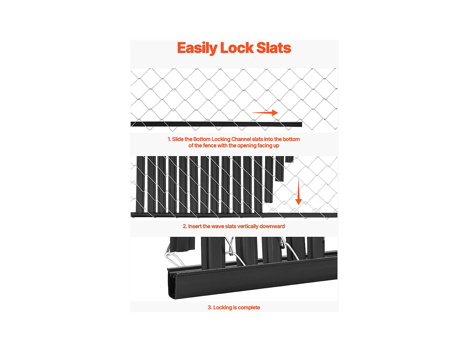 Clôture à Mailles SucceBuy Kit d'Intimité à Double Paroi avec Ailettes pour Clôture à Mailles Losangées de 1,8 m de Haut, Noires