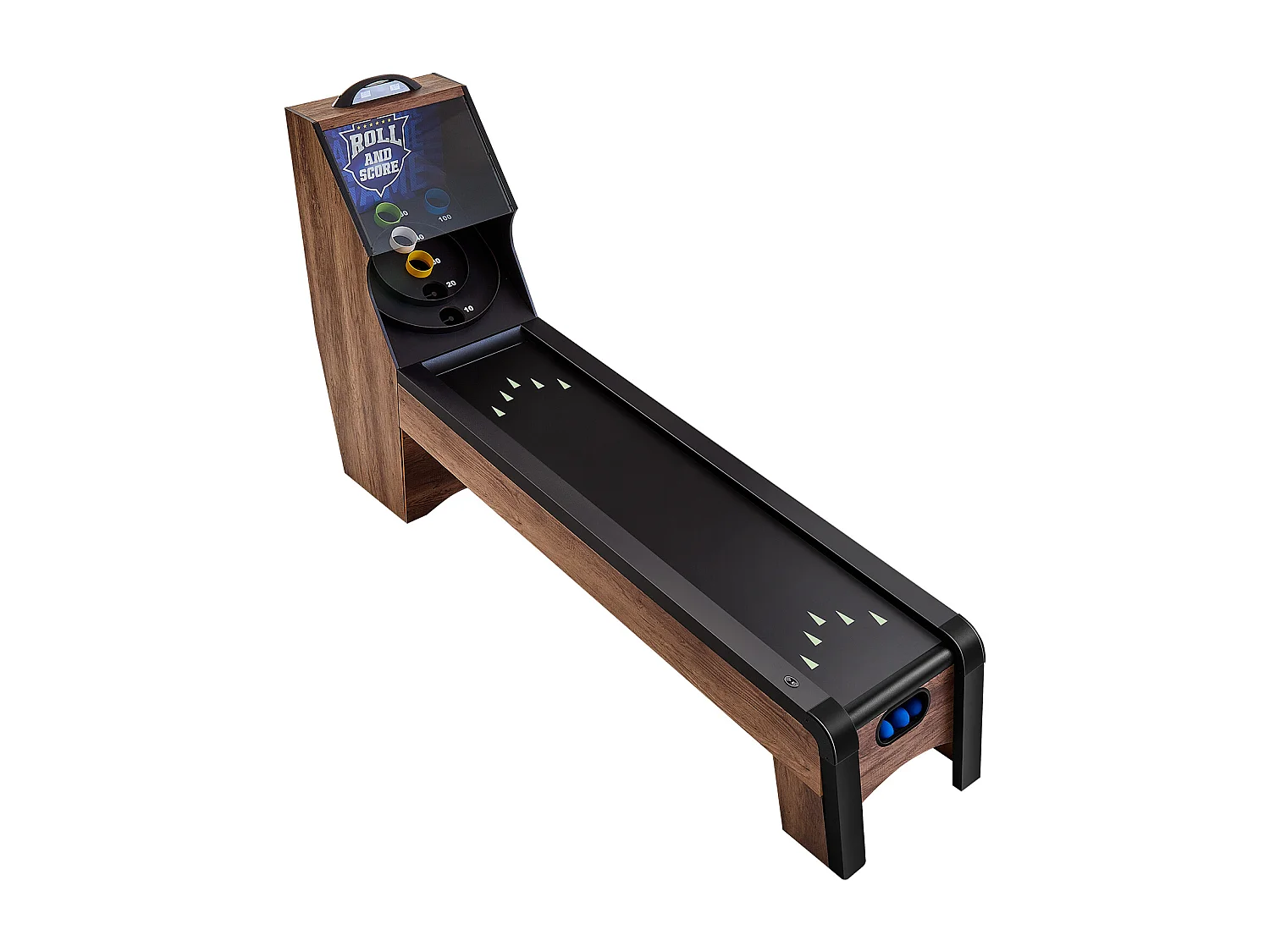 Skeeball Machine SucceBuy 274cm Roll & Score Arcade Speltafel Elektronische Scorer 4 Ballen Speelhal