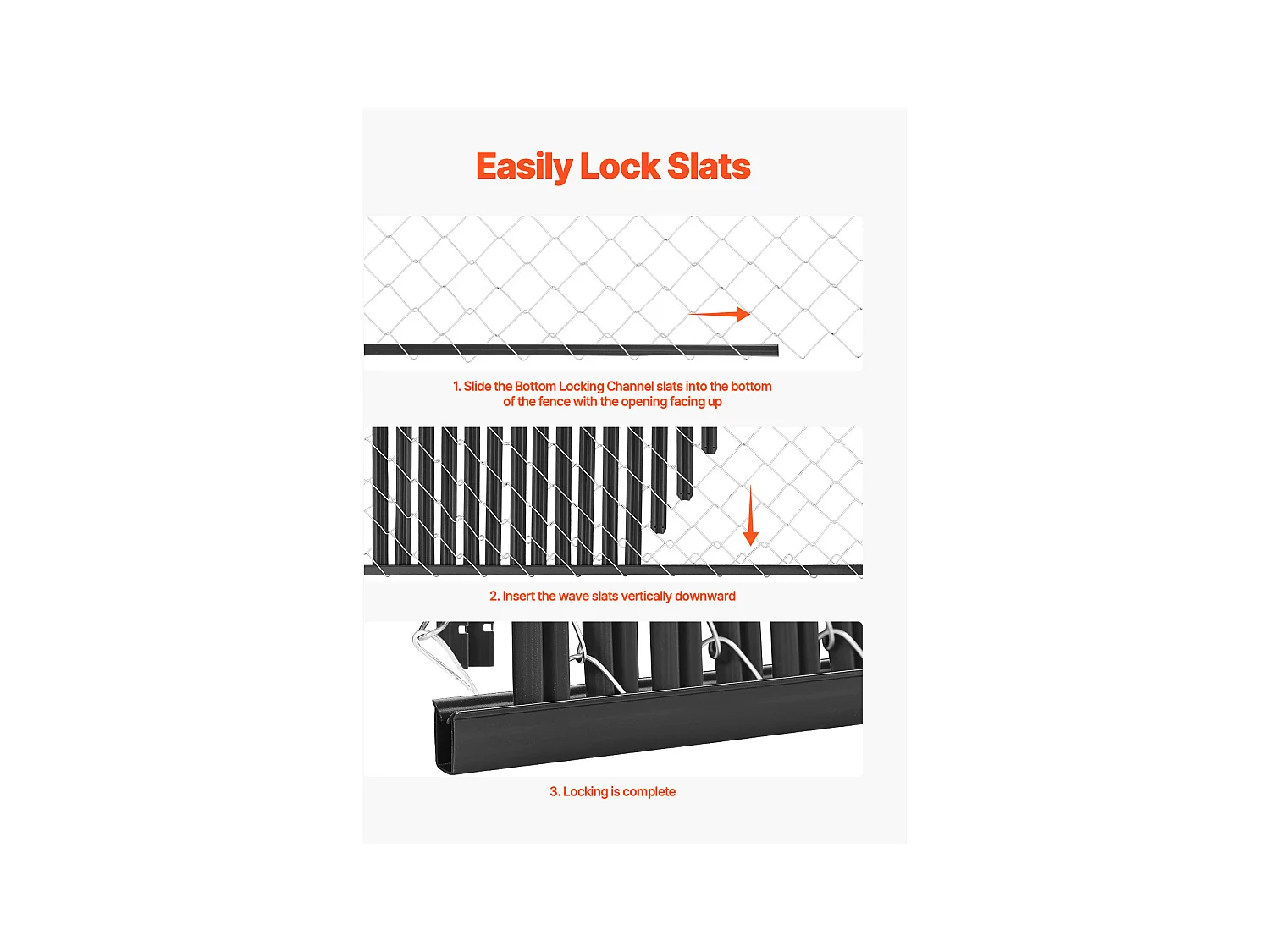 Clôture à Mailles SucceBuy Kit d'Intimité à Simple Paroi pour Clôture à Mailles Losangées de 1,80 m de Haut, Verrou Inférieur, Noir