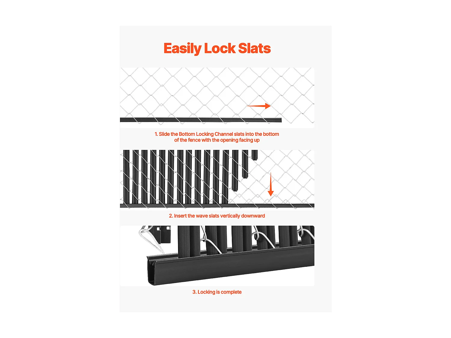 Clôture à Mailles SucceBuy Kit d'Intimité à Simple Paroi pour Clôture à Mailles Losangées de 1,80 m de Haut, Verrou Inférieur, Noir