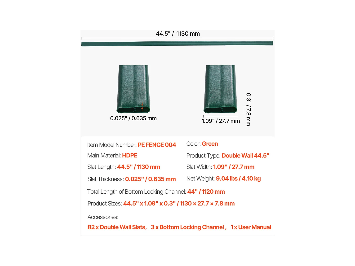 Clôture à Mailles SucceBuy Kit d'Intimité à Double Paroi pour Clôture à Mailles Losangées de 1,2 m de Haut, Verrouillable par le Bas, Vertes