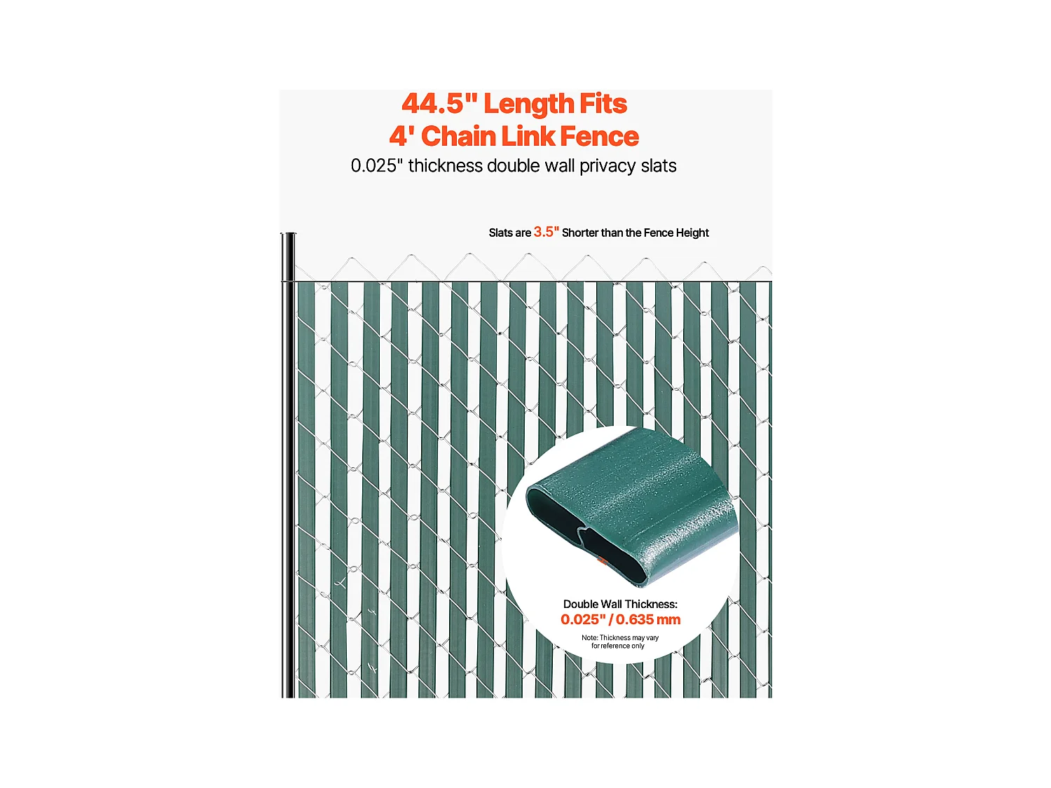 Clôture à Mailles SucceBuy Kit d'Intimité à Double Paroi pour Clôture à Mailles Losangées de 1,2 m de Haut, Verrouillable par le Bas, Vertes