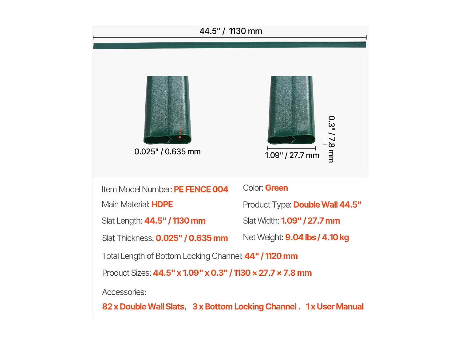 Clôture à Mailles SucceBuy Kit d'Intimité à Double Paroi pour Clôture à Mailles Losangées de 1,2 m de Haut, Verrouillable par le Bas, Vertes