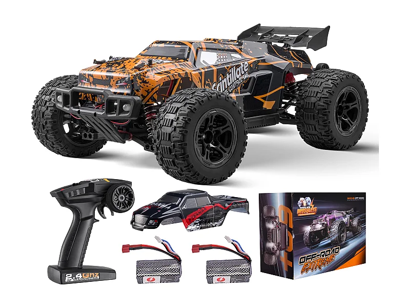 Voiture Electrique Enfants SucceBuy Voiture Tout-Terrain Télécommandée 4 Roues Motrices à l'Échelle 1:10 pour Enfants