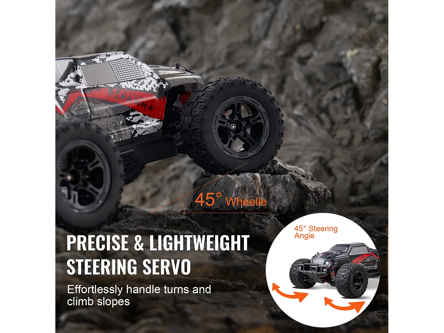 Voiture Electrique Enfants SucceBuy Voiture Tout-Terrain Télécommandée à l'Échelle 1:10 pour Enfants, 4 Roues Motrices