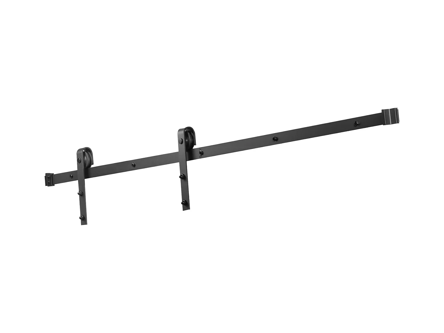 Schuifdeur SucceBuy 152 cm Schuifdeurbeslagset, Geschikt voor Deuren tot 76 cm Breed en 3.5 cm tot 4.5 cm Dik, Zwarte Afwerking, 1500 x 40 x 6 mm