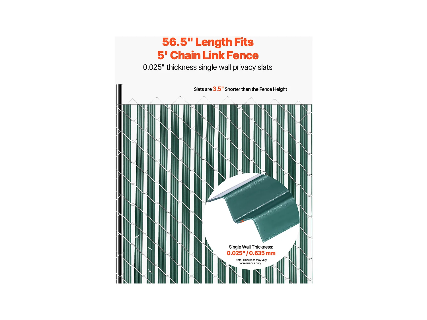 Clôture à Mailles SucceBuy Kit de Confidentialité pour Clôture à Mailles Losangées, Simple Paroi pour Clôture de 1,5 m de Haut, Verrouillage par le Bas