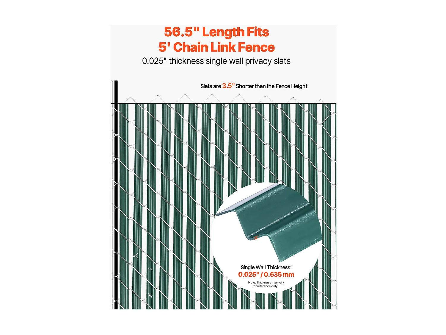 Clôture à Mailles SucceBuy Kit de Confidentialité pour Clôture à Mailles Losangées, Simple Paroi pour Clôture de 1,5 m de Haut, Verrouillage par le Bas