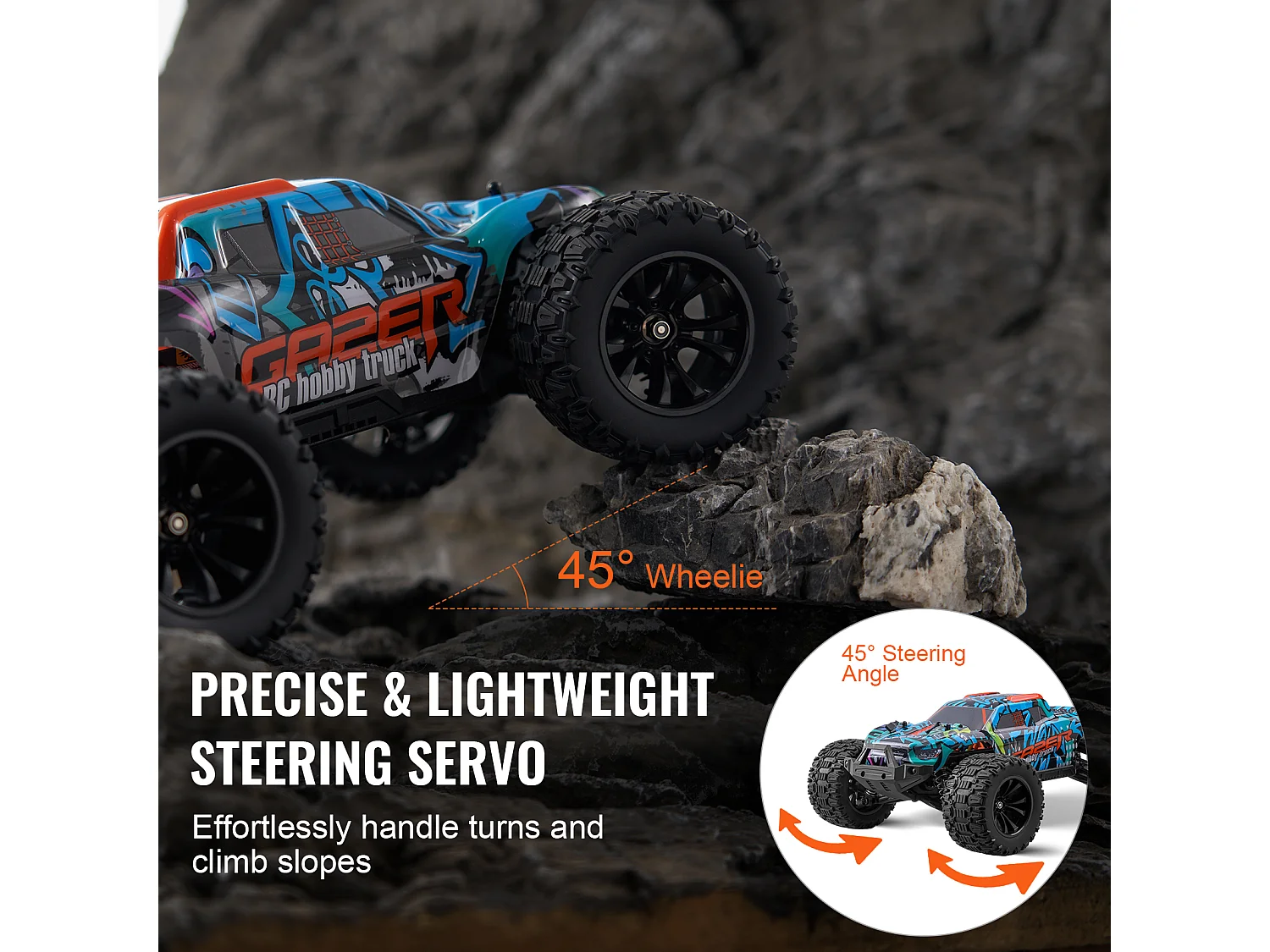 Voiture Electrique Enfants SucceBuy Voiture Tout-Terrain Télécommandée à l'Échelle 1:14 pour Enfants, 4 Roues Motrices