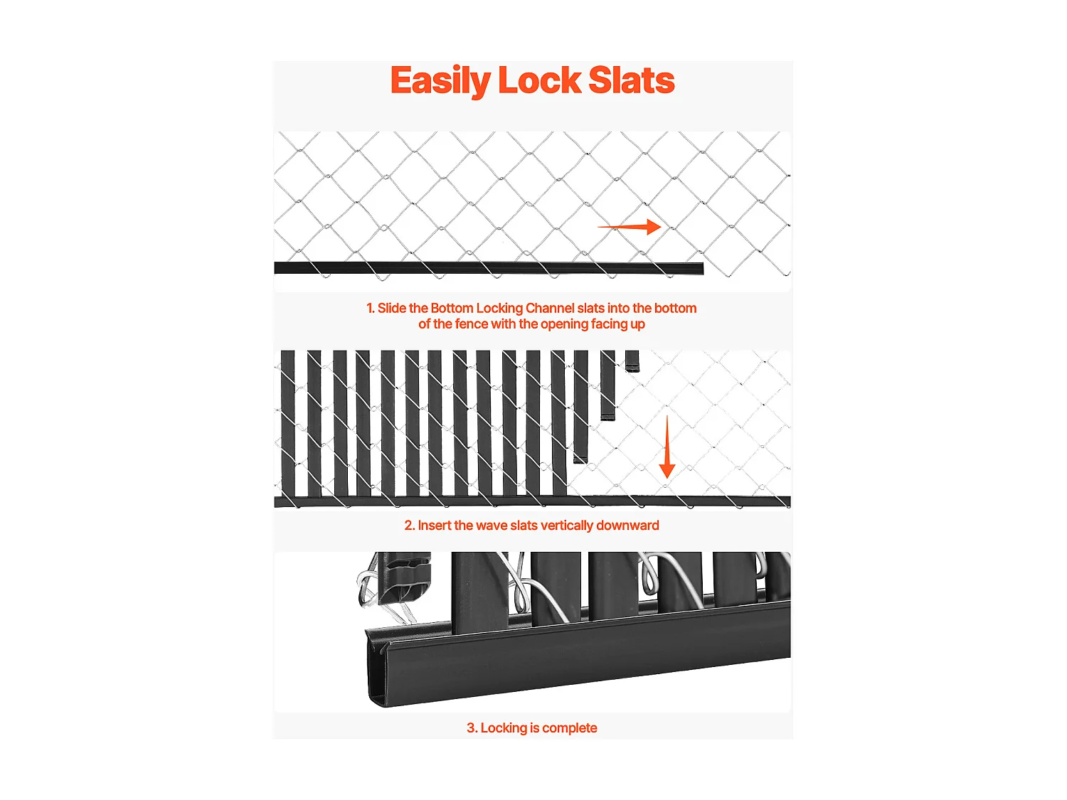 Clôture à Mailles SucceBuy Kit de Confidentialité à Double Paroi pour Clôture à Mailles Losangées de 1,8 m de Haut, Verrouillage par le Bas, Noir