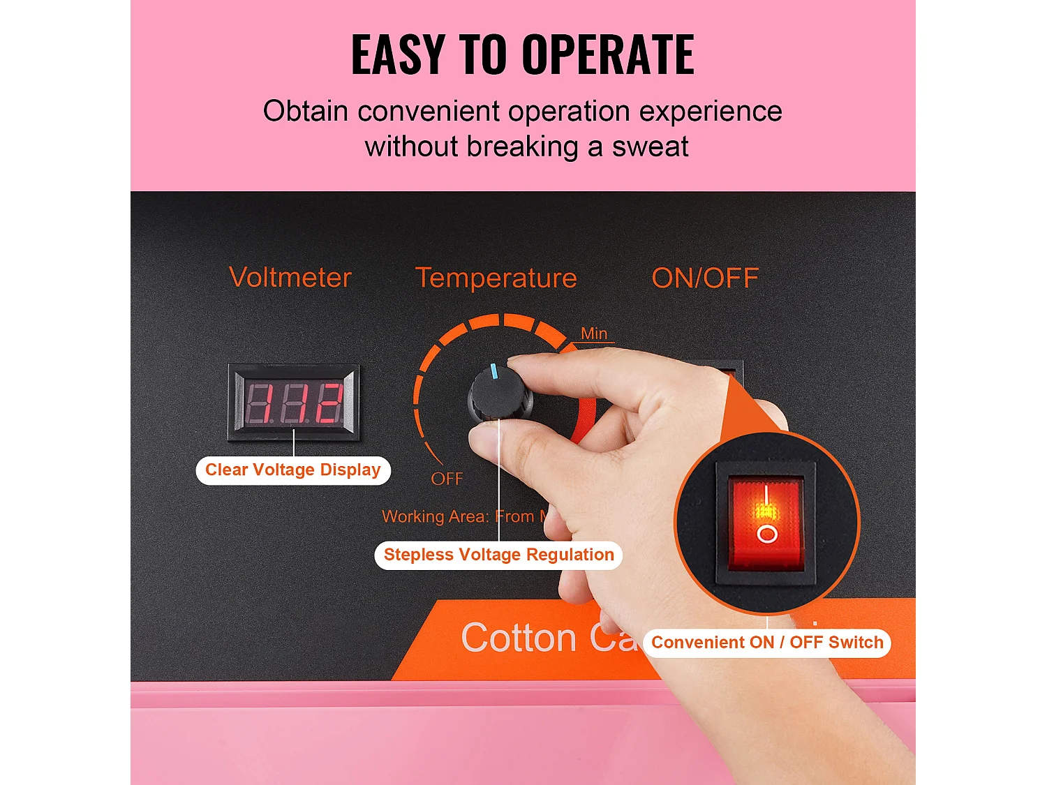 Kommerzielle Zuckerwattemaschine SucceBuy, Zuckerwattemaschine 1000 W,für Zuhause, Kindergeburtstag, Familienfeier, Pink