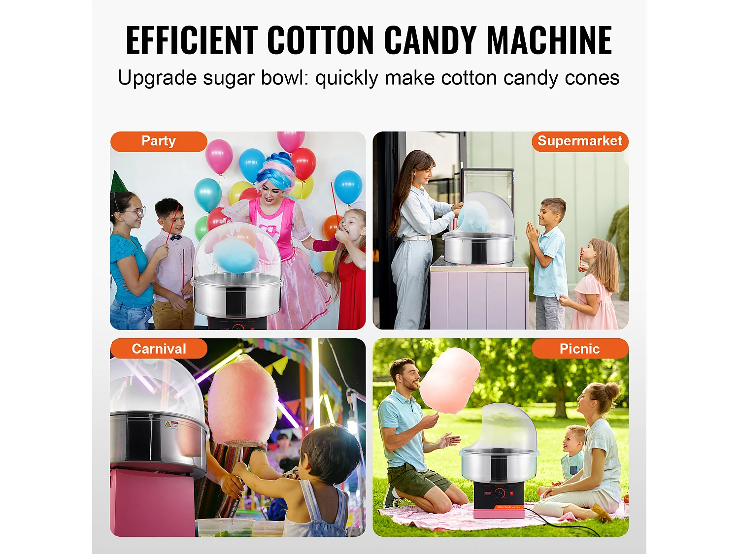 Kommerzielle Zuckerwattemaschine SucceBuy, Zuckerwattemaschine 1000 W,für Zuhause, Kindergeburtstag, Familienfeier, Pink