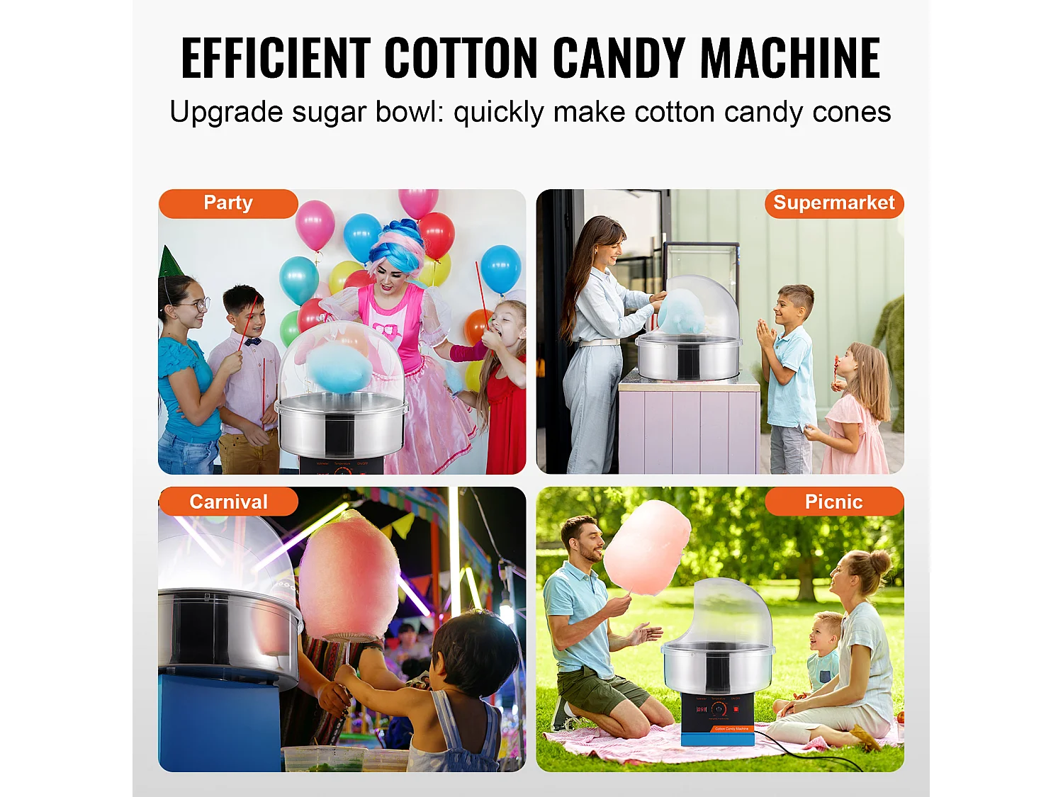 Kommerzielle Zuckerwattemaschine SucceBuy , Zuckerwattemaschine 1000 W,für Zuhause, Kindergeburtstag, Familienfeier, Blau