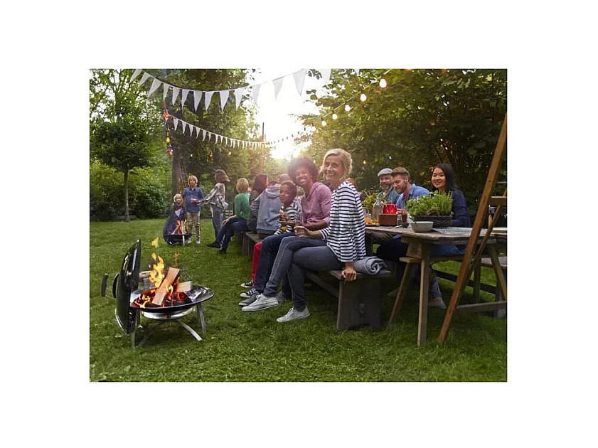 Cheminée mobile de jardin en acier émaillé noir