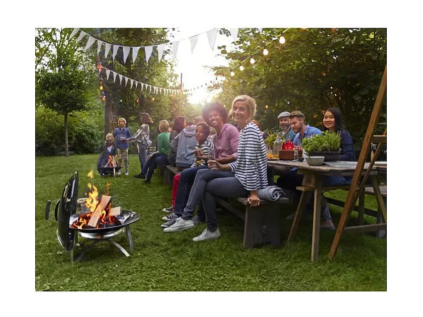 Cheminée mobile de jardin en acier émaillé noir